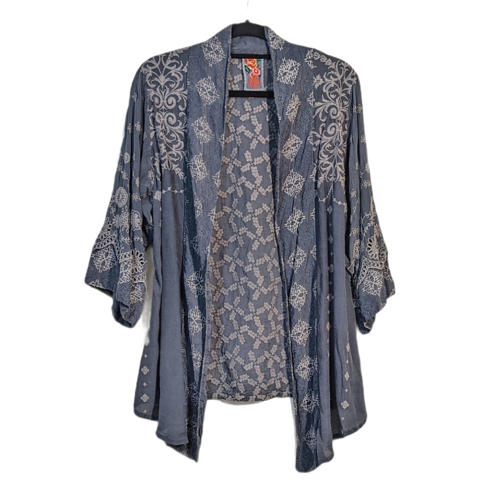 Johnny Was Blue Emboidered Kimono